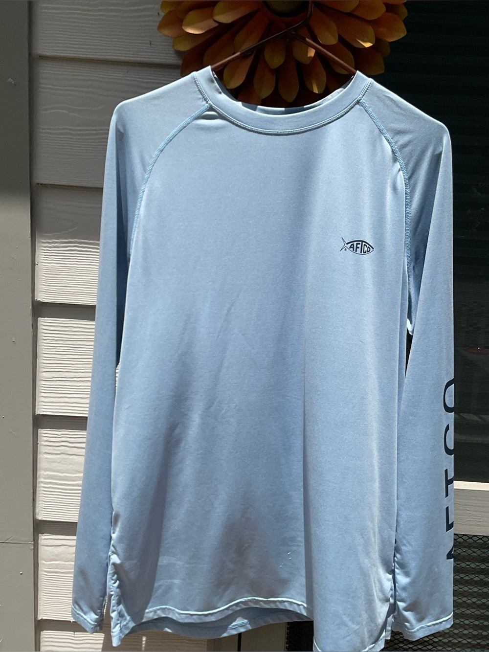 AFTCO Sky Blue Performance Long Sleeve Shirt Size L